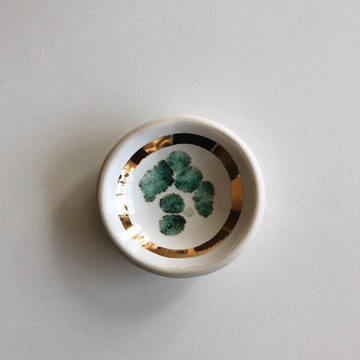 Turquoise Splatter Trinket Dish + Gold