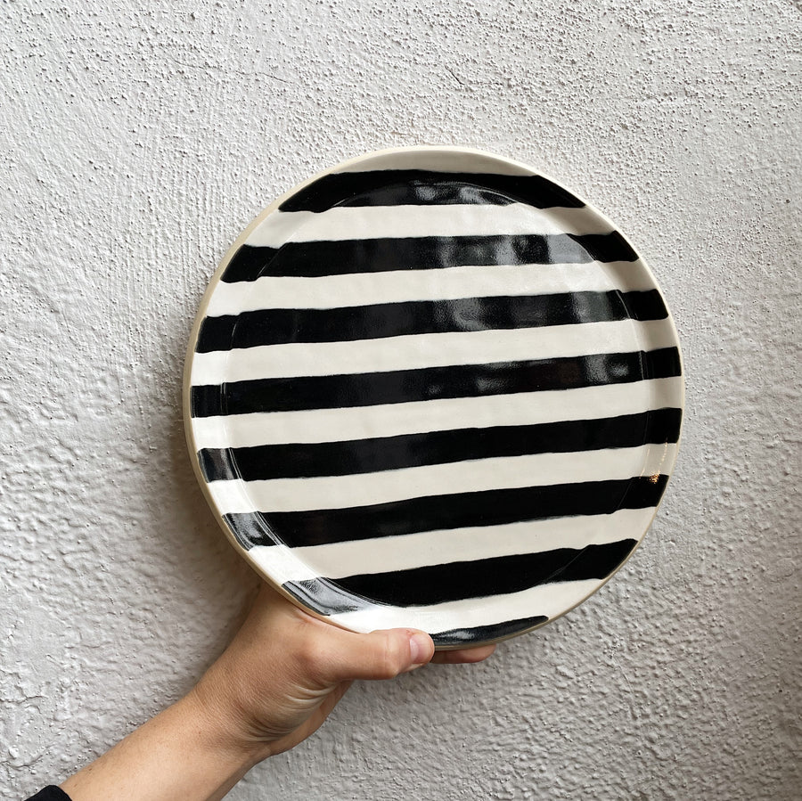 Black + White Ceramic Dinner Plate