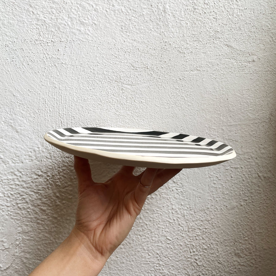 Black + White Ceramic Dinner Plate