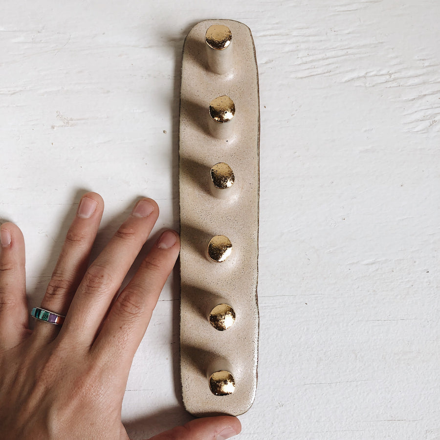 Six Post Ring Holder, Blush + Gold