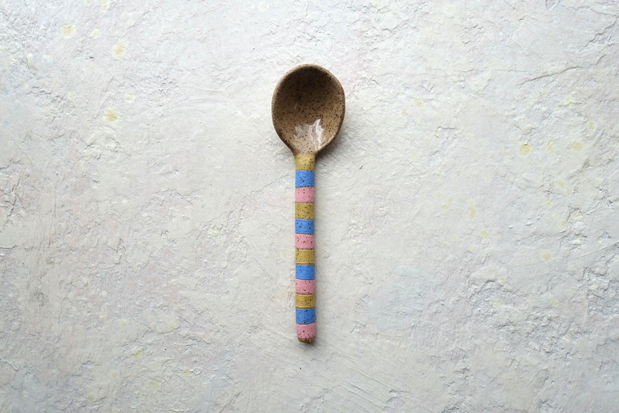 Medium Striped Stoneware Spoon