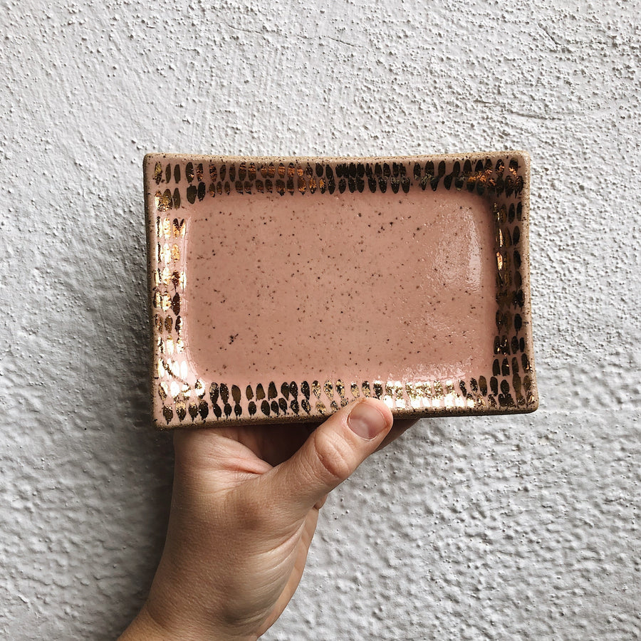 Peach + Gold Mini Vanity Tray