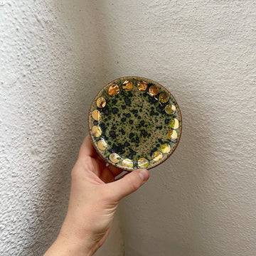 Jewelry Dish - Speckled Turquoise + Gold Dot